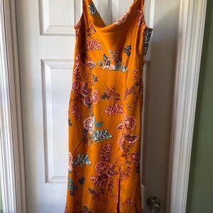 Nike Vibrant Orange Floral Midi Dress